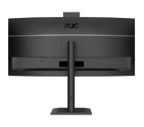 AOC CU34E4CW, 34" Curved 1500R, VA, WLED, 3440x1440@120Hz, 4ms GtG, 1ms MPRT, 350cd m/2, 3500:1, 50M:1 DCR, Adaptive Sync, FlickerFree, Anti-Blue Light, 5Wx2, Webcam 5MP, Tilt, Height Adjust, Swivel, 2xHDMI, DP, USB hub, KVM, RJ45