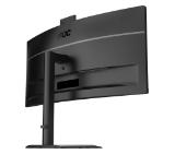 AOC CU34E4CW, 34" Curved 1500R, VA, WLED, 3440x1440@120Hz, 4ms GtG, 1ms MPRT, 350cd m/2, 3500:1, 50M:1 DCR, Adaptive Sync, FlickerFree, Anti-Blue Light, 5Wx2, Webcam 5MP, Tilt, Height Adjust, Swivel, 2xHDMI, DP, USB hub, KVM, RJ45