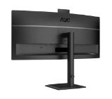 AOC CU34E4CW, 34" Curved 1500R, VA, WLED, 3440x1440@120Hz, 4ms GtG, 1ms MPRT, 350cd m/2, 3500:1, 50M:1 DCR, Adaptive Sync, FlickerFree, Anti-Blue Light, 5Wx2, Webcam 5MP, Tilt, Height Adjust, Swivel, 2xHDMI, DP, USB hub, KVM, RJ45