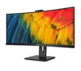 Philips 34B1U5600CH, 34" Curved 1500R, VA, WLED, 3440x1440@120Hz, 4ms GtG, 350cd m/2, 3000:1, 50m:1 DCR, Adaptive Sync, FlickerFree, Low Blue Mode, 5Wx2, Webcam 5MP, Tilt, Height Adjust, Swivel, HDMI, DP, USB hub, KVM, RJ45